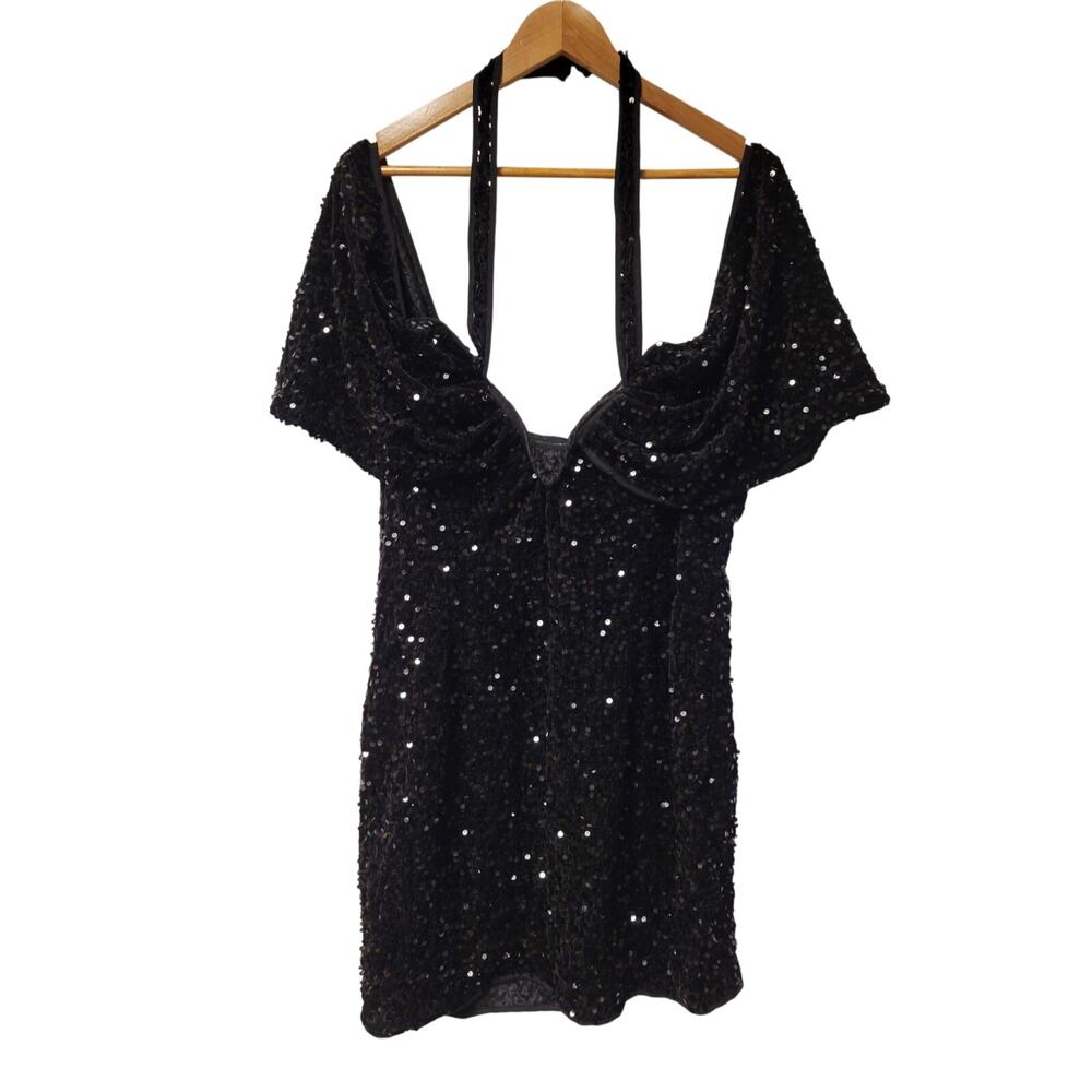 Glamorous Black Sequin Mini Dress